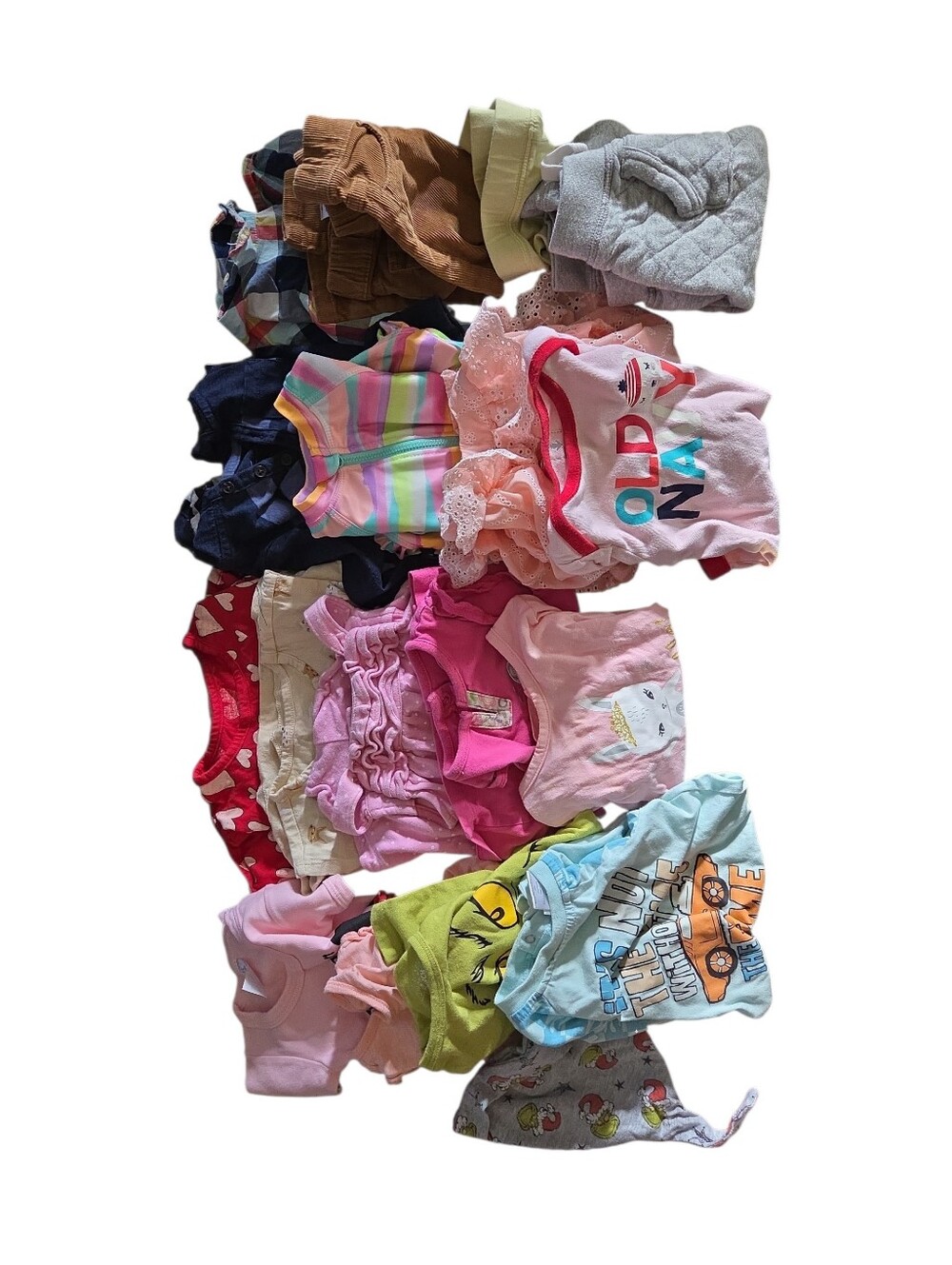6-12 Month Cute Baby Girls Clothing Lot - Pink, Red, Green, Blue Mix